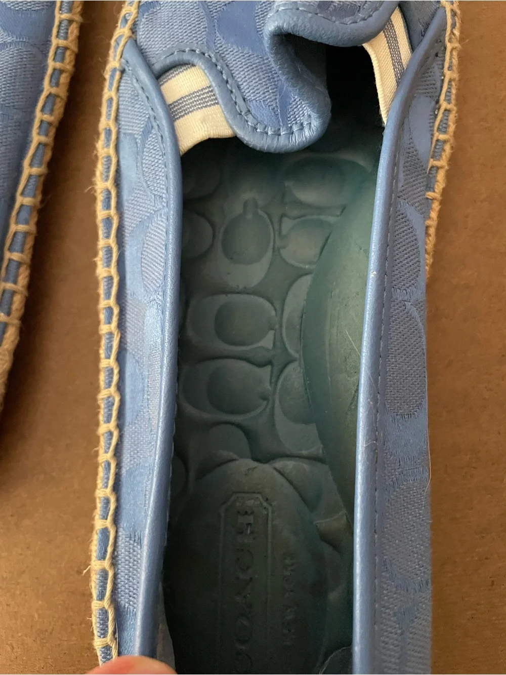 Coach Light Blue Canvas Espadrille Slip-Ons